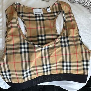 Logo Detail Vintage Check Bra Top